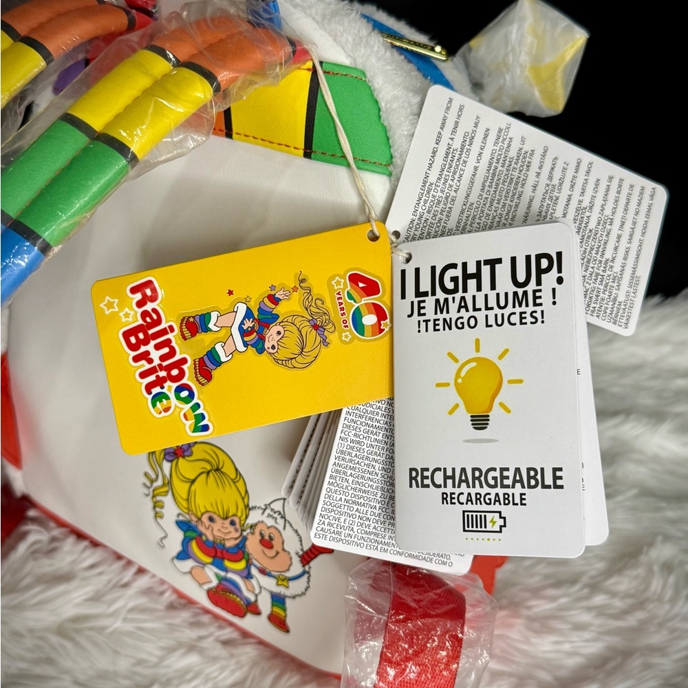 Loungefly Rainbow Brite Twink Plush Cosplay Light Up Mini Backpack - Picture 3 of 13
